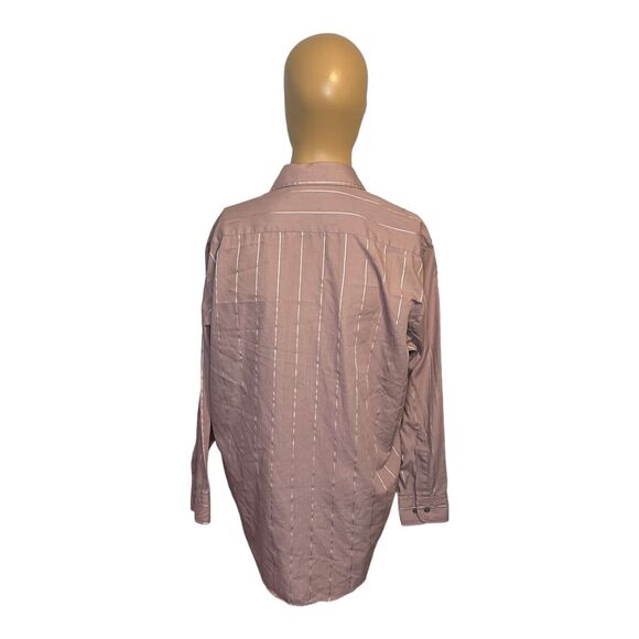 Manhattan Shirtmakers Men's Dress Shirt Size Small 15.5 Purple Silver Pinstripe - Picture 4 of 6